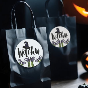 Whimsical Wicked Witchy Witch Halloween Ronde Sticker
