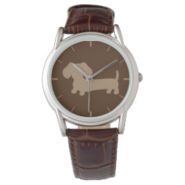 Whimsical Wiener Hondenhorloge Unisex Chocolade Br Horloge