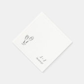 Whimsical wijnglazen Gepersonaliseerd Initialen br Servet (Hoek)