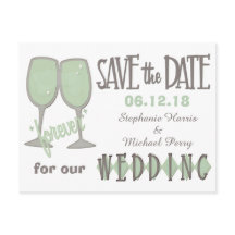 Whimsical Wijnglazen Save The Date Wedding