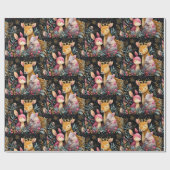 Whimsical Wild Animals Christmas Wrapping Paper Cadeaupapier (Vlak)