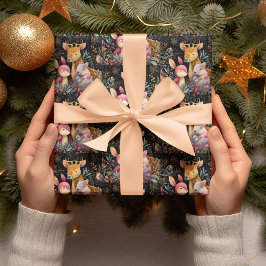 Whimsical Wild Animals Christmas Wrapping Paper Cadeaupapier