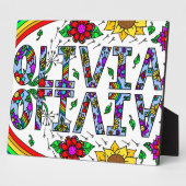 Whimsical Wild Flowers and Girl's Name Olivia Fotoplaat (Zijkant)