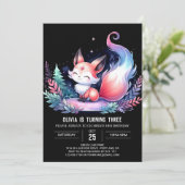 Whimsical Wild Fox Verjaardag digitaal Kaart (Staand voorkant)