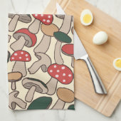 Whimsical Wild Fungi & Toadstool Theedoek (Quarter Fold)