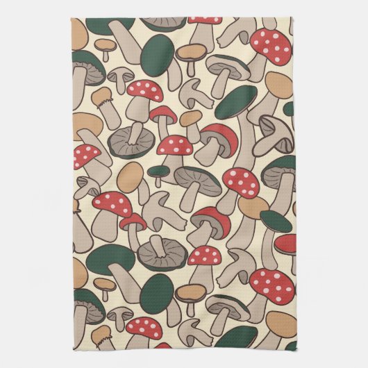 Whimsical Wild Fungi & Toadstool Theedoek (Verticaal)