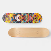Whimsical Wild Tiger Abstract Art Skateboard Deck (Horizontaal)