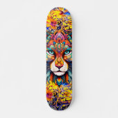 Whimsical Wild Tiger Abstract Art Skateboard Deck (Voorkant)