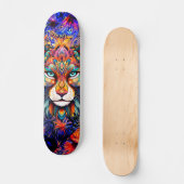 Whimsical Wild Tiger Abstract Art Skateboard Deck (Voorkant)