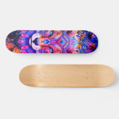 Whimsical Wild Wolf Abstract Art Skateboard Deck (Horizontaal)