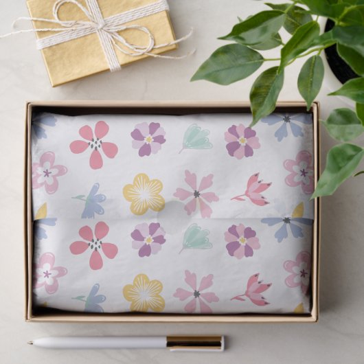 Whimsical Wildbloemen Floral Pattern Tissuepapier (Geschenk)