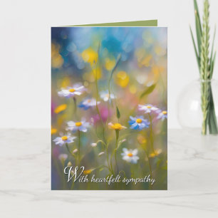 Whimsical Wilde Bloemen Condoleance Kaart