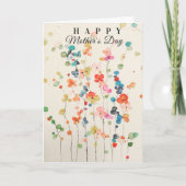 Whimsical Wilde Bloemen Moederdag Kaart (Voorkant)