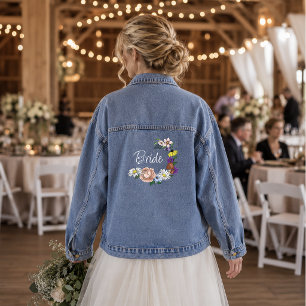 Whimsical Wilde Bloemen Vlinder Paddenstoel  Denim Jacket