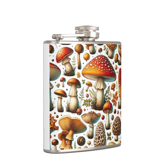 Whimsical wilde paddenstoelen heupfles (Rechts)