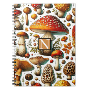 Whimsical wilde paddenstoelen notitieboek