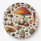Whimsical wilde paddenstoelen papieren bordje (Voorkant)