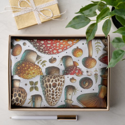 Whimsical wilde paddenstoelen tissuepapier (Geschenk)