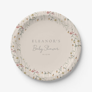 Whimsical Wildebloem Bloemstuk Aangepaste Baby Bor Papieren Bordje
