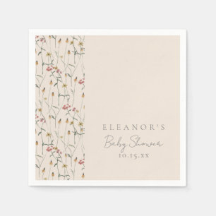 Whimsical Wildebloem Bloemstuk Aangepaste Baby Bor Servet
