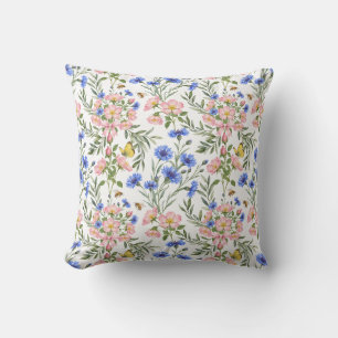 Whimsical Wildebloem Engelse Cottage Decor Kussen