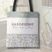 Whimsical Wildebloem Saxofoon Accessoire Boodschap Tote Bag