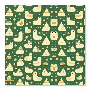 Whimsical Wilderness: Geometrisch dierenrijk Behang