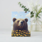 Whimsical Wilderness: Het Beer dromerige dans met Briefkaart (Staand voorkant)