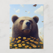 Whimsical Wilderness: Het Beer dromerige dans met Briefkaart (Voorkant)