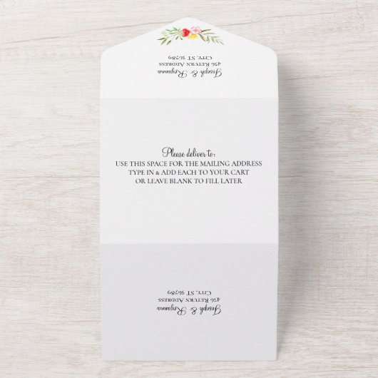 Whimsical Wildflower All In One Uitnodiging (Buitenkant)