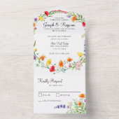 Whimsical Wildflower All In One Uitnodiging (Binnen)