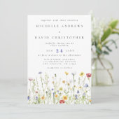Whimsical Wildflower Alles in een bruiloft Kaart (Staand voorkant)