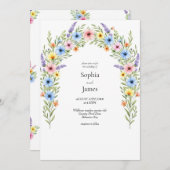 Whimsical Wildflower Arch Wedding Invitation Kaart (Voorkant / Achterkant)