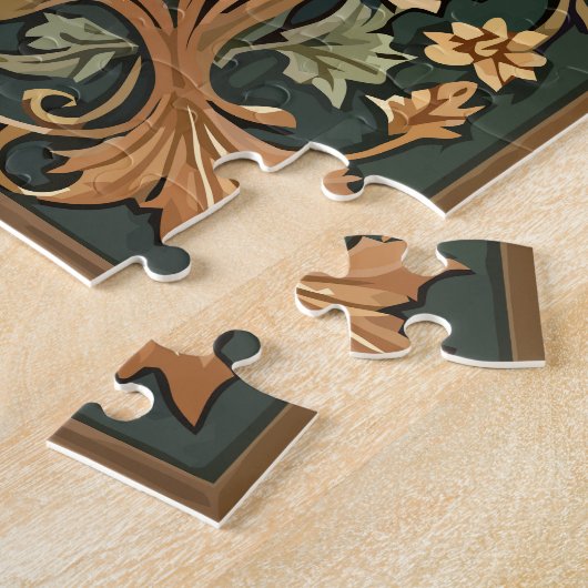 Whimsical Wildflower Avond Art Nouveau Stijl Legpuzzel (Zijkant)