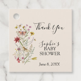 Whimsical Wildflower Baby in bloei Bedankjes Labels