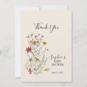 Whimsical Wildflower Baby in bloei Bedankkaart (Voorkant)