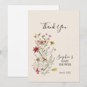 Whimsical Wildflower Baby in bloei Bedankkaart (Voorkant / Achterkant)