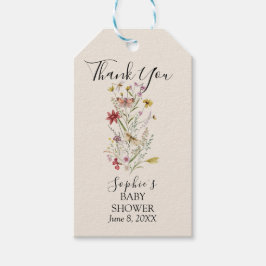 Whimsical Wildflower Baby in bloei Cadeaulabel