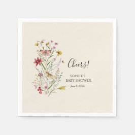 Whimsical Wildflower Baby in bloei Servet