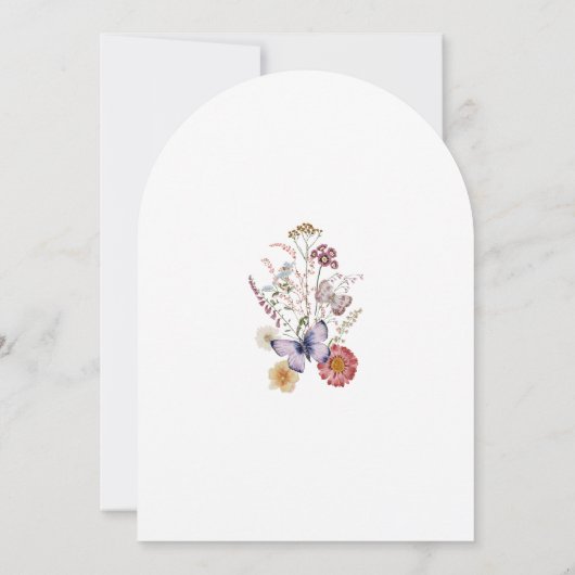 Whimsical Wildflower Baby in Bloom Invitation Kaart (Achterkant)