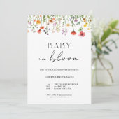 Whimsical Wildflower Baby in Bloom Shower Kaart (Staand voorkant)