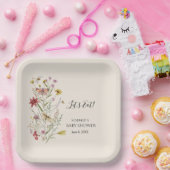 Whimsical Wildflower Baby in Bloom Welkom Papieren Bordje (Feest)