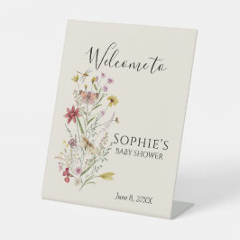 Whimsical Wildflower Baby in Bloom Welkom Reclamebord Met Voetstuk