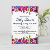 Whimsical Wildflower Baby shower Botanisch Wit Kaart (Staand voorkant)