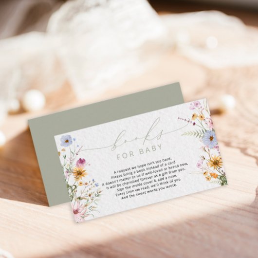 Whimsical Wildflower Baby shower Informatiekaartje
