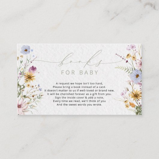 Whimsical Wildflower Baby shower Informatiekaartje (Voorkant)