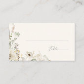 Whimsical Wildflower Bedow | Ivory Flat Wedding Plaatskaartje (Voorkant)