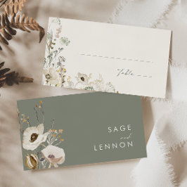 Whimsical Wildflower Bedow | Ivory Flat Wedding Plaatskaartje