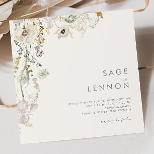 Whimsical Wildflower Bedow   Ivory Square Kaart