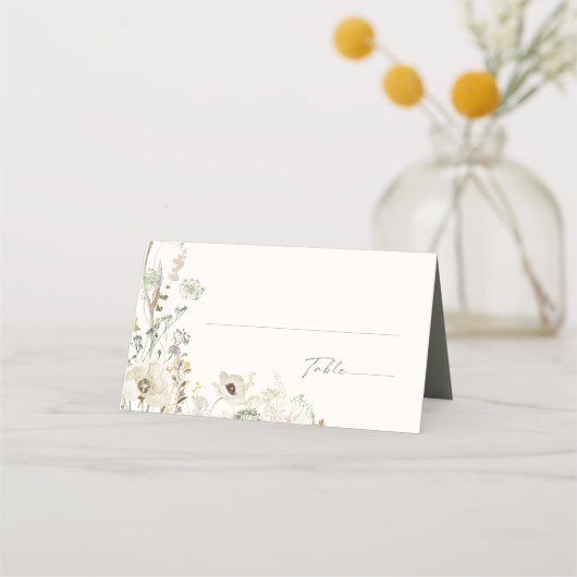 Whimsical Wildflower Bedow | Vervulde ivoor en ops Plaatskaartje (Voorkant)